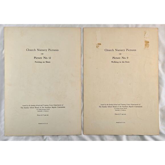 Southern Baptist Church Nursery Pictures Series 1950s 9" x 12" Lot of 6 Lithos - Picture 3 of 7